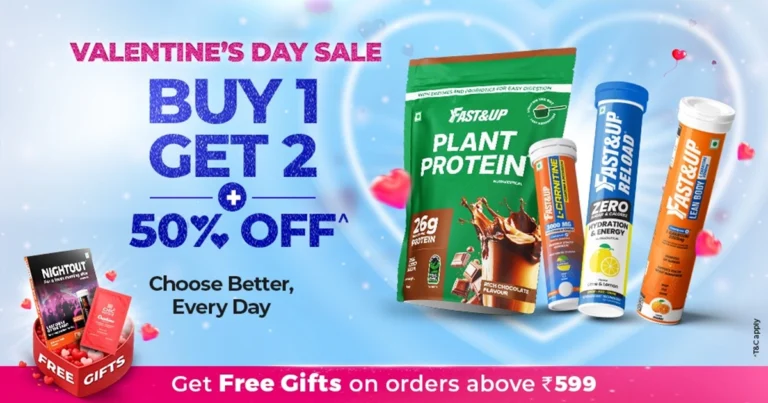 Fast&Up Valentine’s Day Sale: Buy 1 Get 2 + 50% OFF on Sports Nutrition