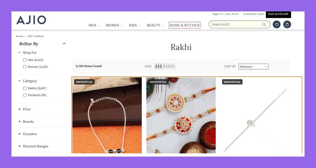 AJIO Rakhi Offers